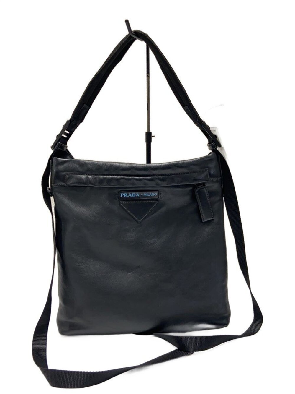 Prada Shoulder Bag Leather Black